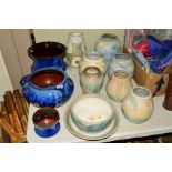 A GROUP OF DENBY to include, three pieces Danesby Ware electric blue pattern comprising of a