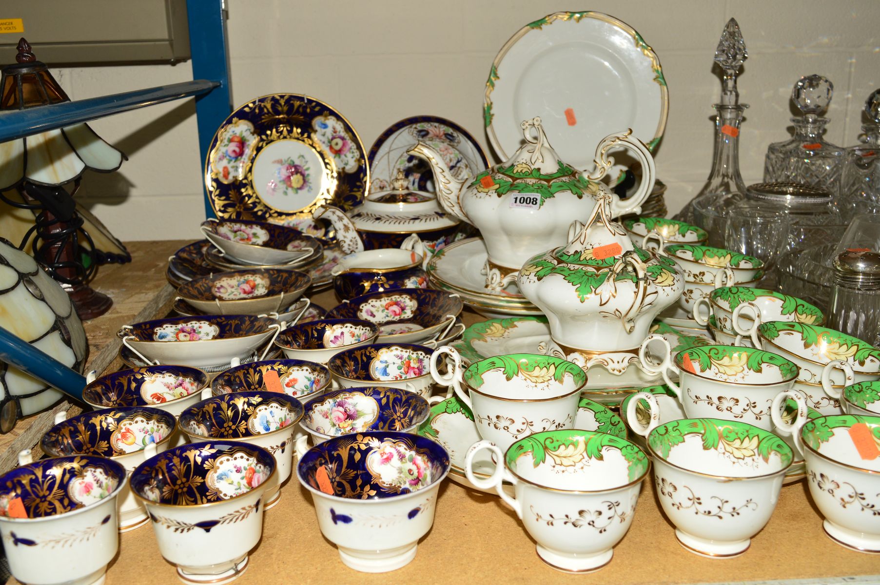 TWO VICTORIAN PART DINNER/TEA WARES etc, to include teapot, cups, saucers, etc (restoration and