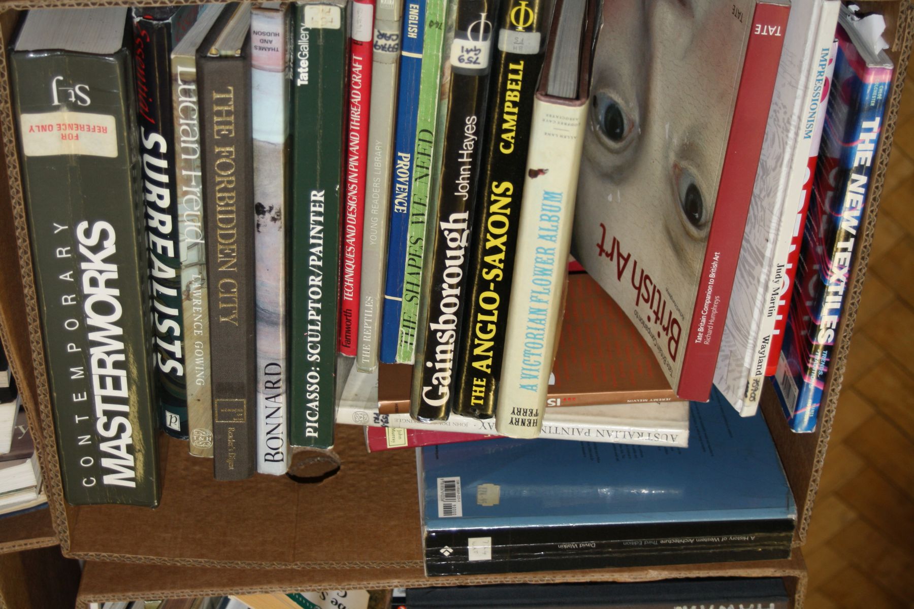 A TRAY CONTAINING APPROXIMATELY TWENTY BOOKS, on Art and Artists