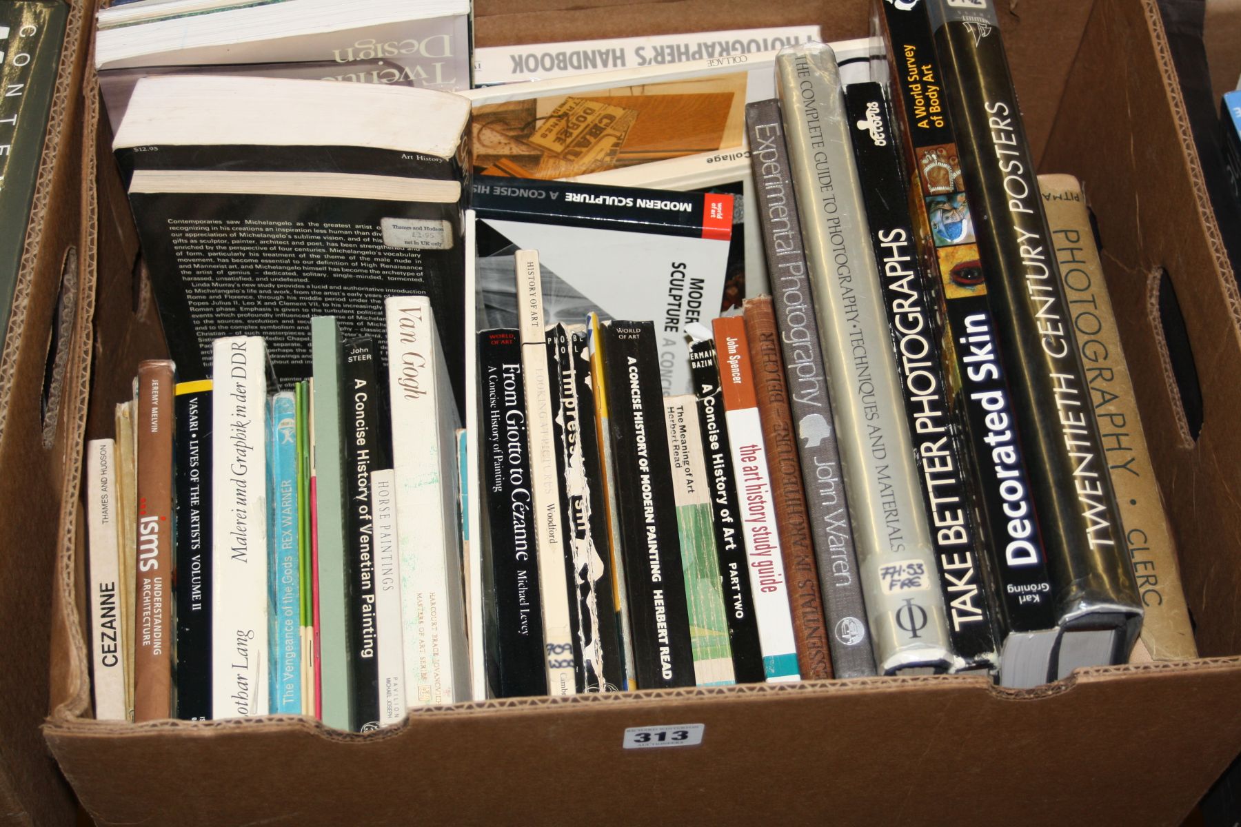 A TRAY CONTAINING APPROXIMATELY THIRTY FIVE BOOKS, on Art and Artists