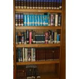 FIVE SHELVES OF ENCYCLOPEDIA, REFERENCE AND DICTIONARIES, including twenty volumes of The Groves