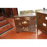 A PAINTED VICTORIAN CHEST OF TWO SHORT OVER THREE LONG DRAWERS, standing on bracket feet with six