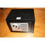 A BLACK PHEONIX PERSONAL ELECTRONIC SAFE, 23x17x17cm with key