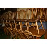 A SET OF TWELVE HOOP AND STICK BACK CHAIRS, with mahogany seats