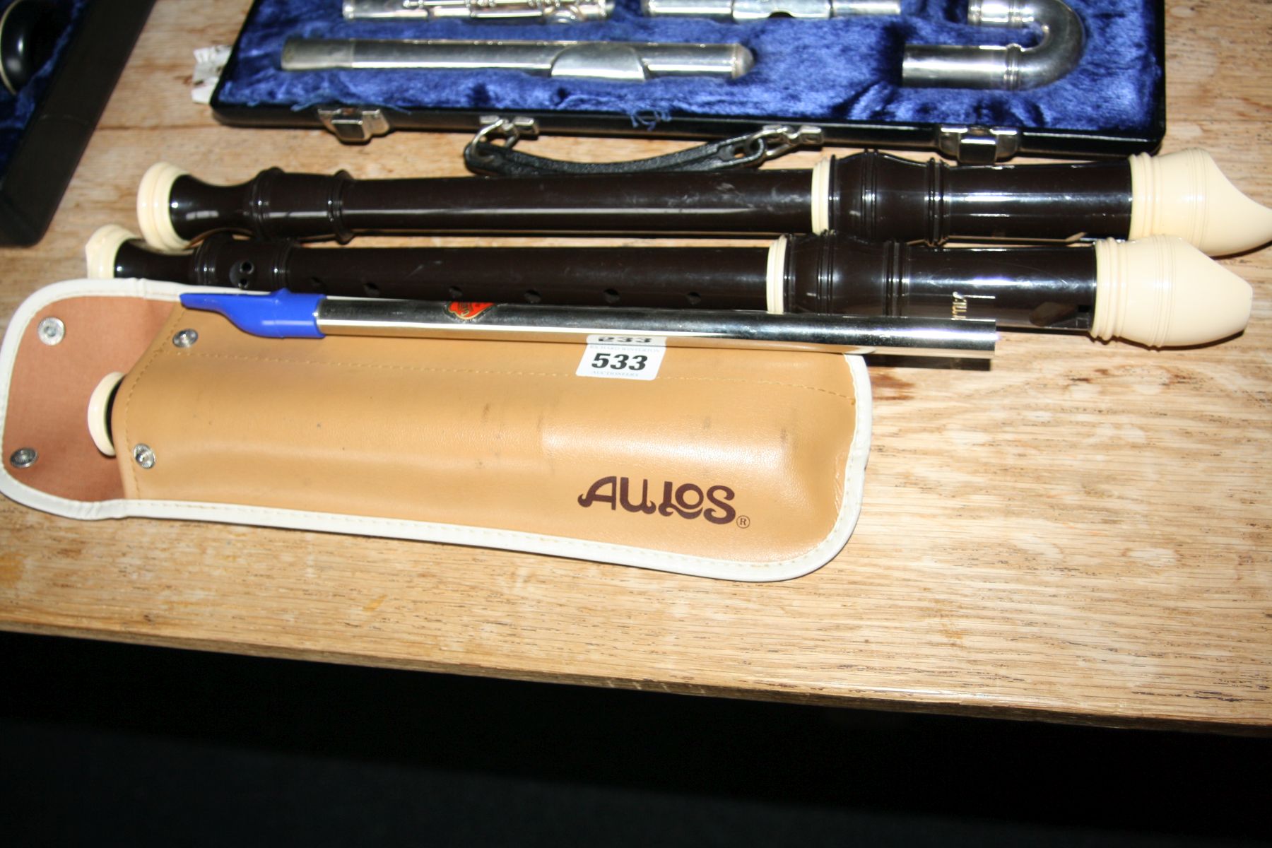 THREE ALLOS RECORDERS AND A FLAGELET, (sd)