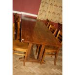 AN EARLY 20TH CENTURY OAK REFECTORY TABLE, with 1'' thick solid oak top 305cm(10ft) long, 82cm (