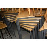 TWELVE STACKABLE SQUARE TOP TABLES, tops approximate 60cm x height 70.5cm (12)