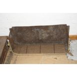 A VICTORIAN IRON AND BRASS FIRE FENDER, 80x32x29cm high