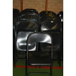 FORTY CHARCOAL GREY FOLDING CHAIRS