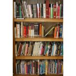 FOUR SHELVES OF BOOKS PERTAINING TO MUSIC AND RECREATION, (bookcase not included)
