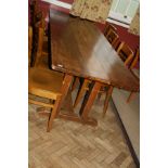 AN EARLY 20TH CENTURY OAK REFECTORY TABLE, with 1'' thick solid oak top 305cm(10ft) long, 82cm (