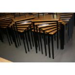 TWELVE SQUARE TOP STACKABLE TABLES WITH ROUNDED CORNERS, approximate tops 59.5cm x height 70cm (12)