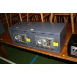 TWO HILKA S-25AE ELECTRONIC PERSONAL SAFES, (two keys)