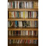 FIVE SHELVES OF REFERENCE AND FICTIONAL BOOKS, in French and German Languages (bookcase not
