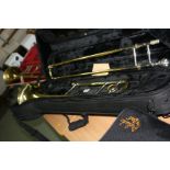 A PRELUDE BY BACH SILVERED TROMBONE, with mouthpiece and in hard case