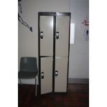 THREE DOUBLE METAL LOCKERS, (six lockers), 90x45x170cm (s.d)