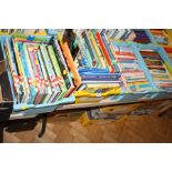 FOUR TRAYS CONTAINING CHILDREN REFERENCE AND STORY BOOKS