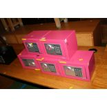 FIVE PINK ELECTRONIC PERSONAL SAFES, 23x17x17cm high