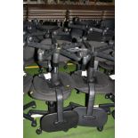 EIGHT BLACK OFFICE CHAIRS, with five castors (s.d)