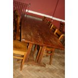 AN EARLY 20TH CENTURY OAK REFECTORY TABLE, with 1'' thick solid oak top 305cm(10ft) long, 82cm (