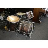 A VINTAGE OLYMPIC BY PREMIER FOUR PIECE DRUM KIT, including a 20''x13'' kick drum with pedal, 12''
