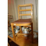 SEVEN WOODEN LADDER BACK CHAIRS WITH PADDED SEATS (7)