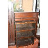 TWO VICTORIAN BOOKCASES, one pine with three static shelves 95x22x120cm high and the other is