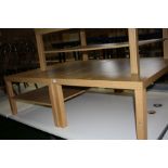 TWO IKEA LACK COFFEE TABLES, on with undershelf the other without, both 118x78x45cm (s.d)