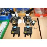 TWO PHILIP HARRIS MICROSCOPES, one with power supply and two C. Baker of London microscopes (4)