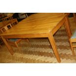 A SOLID OAK LIBRARY TABLE, with tapered block legs, 183x88x76cm high