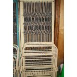 FOUR VINTAGE METAL DORMATORY BEDS, with head and tail boards and sprung base, with original