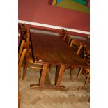 AN EARLY 20TH CENTURY OAK REFECTORY TABLE, with 1'' thick solid oak top 305cm(10ft) long, 82cm (