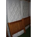 TWO CORONA PINE SINGLE BED FRAMES WITH MATTRESSES, 98cm wide