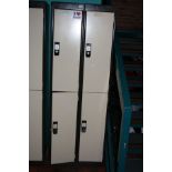 TWO DOUBLE METAL LOCKERS, connected (four lockers), 60x45x170cm (s.d)