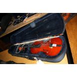 THE PRIMAVERA 3/4 SIZE VIOLIN, with bow and hard case (s.d)