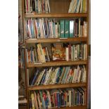 FIVE SHELVES OF BOOKS PERTAINING TO AIRCRAFT, Food and Drink, Engineering and Business Studies (