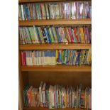 FOUR SHELVES OF CHILDRENS REFERENCE AND STORY BOOKS, including a number of Enid Blyton books (