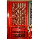 FOUR REFURBISHED VINTAGE METAL DORMATORY BEDS, with head and tail boards and sprung base 76cm wide