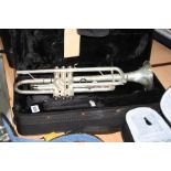 A PRELUDE BY BACH SILVERED CORNET, in hard case (no mouthpiece)