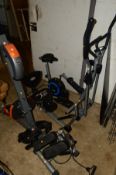 FOUR PIECES OF HOME GYM EQUIPMENT comprising of a pro fitness cross trainer, body by Jake Hip and