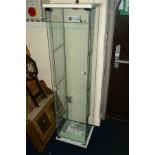 A MODERN GLAZED DISPLAY CABINET, width 43cm x depth 36.5cm x height 163cm