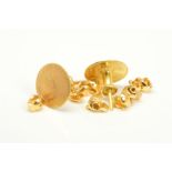 A SELECTION OF JEWELLERY FITTINGS, to include a pair of 18ct yellow gold dress stud fittings, with