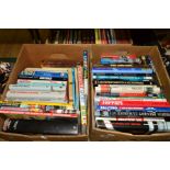 THREE BOXES OF BOOKS, racing car, sporting cars and motorbike interest