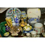 A GROUP OF ORIENTAL CERAMICS, CLOISONNE etc, mostly modern
