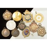 A SELECTION OF MEDALS, to include silver sporting medals some with enamel detail, an Order Of The