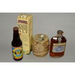 A WHITEWAYS 'CYDER ROYAL' MINIATURE KEG with contents, small bottle of Martell Cognac, bottle of