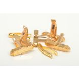 A SELECTION OF CUFFLINK FITTINGS, to include a pair of cufflink arms, believed to be 18ct,