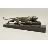 AN ART DECO BRONZE FIGURE OF A PANTHER IN A STALKING POSE, signed to the back foot 'G. Lavroff'