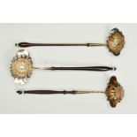A GEORGE III SILVER PUNCH LADLE, of double lipped wavy oval form, engraved 'H' to underside of bowl,