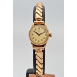 A MID 20TH CENTURY LADIES 9CT GOLD TUDOR WRISTWATCH, a round case measuring approximately 20mm in